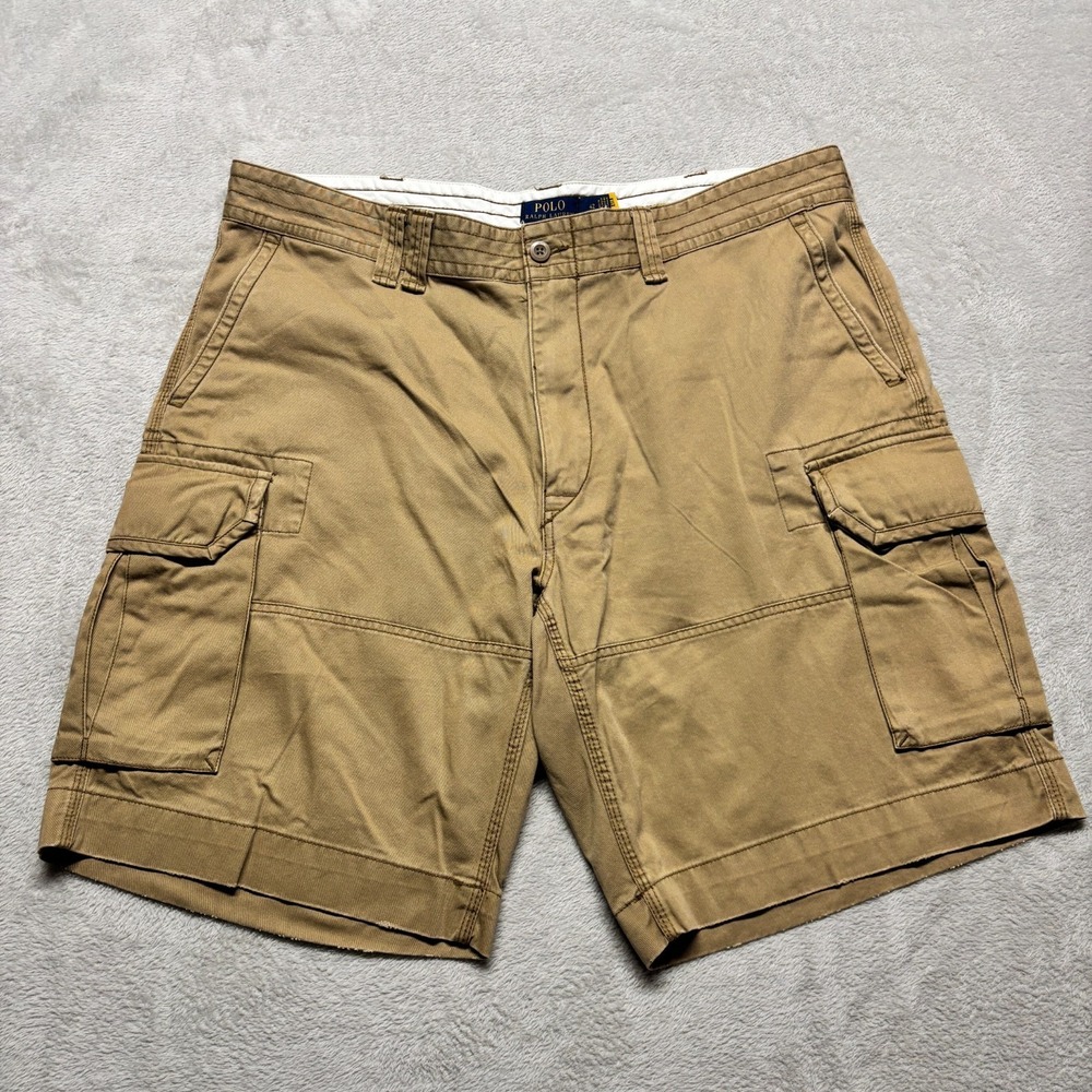 Polo Ralph Lauren Cargo Shorts Mens 42 Classic Chino 10" Heavy Khaki Beige